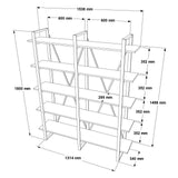 Bibliothèque Tundra Walnut Melamine 154.8x180x34 cm