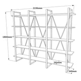 Bibliothèque Lyra Atlantic Pine Melamine 219.6x180x34 cm