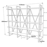 Bibliothèque Lyra Atlantic Pine Melamine 219.6x180x34 cm