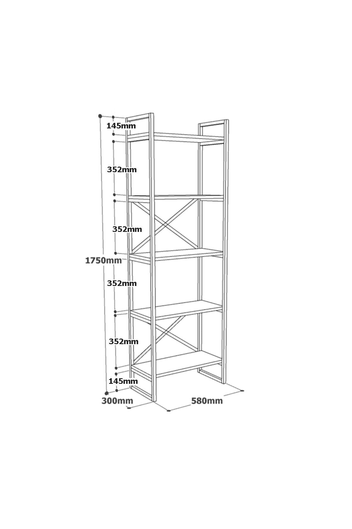 Bibliothèque Zephyr Atlantic Pine Melamine 58x175x30 cm