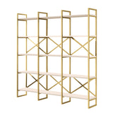 Boekenkast Valdis Wit Goud Melamine 170x175x30 cm