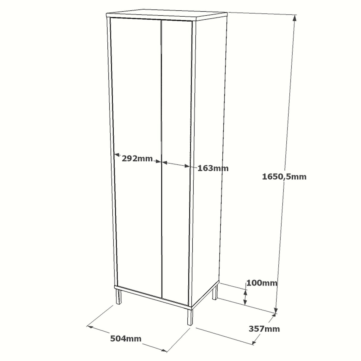 Armoire murale ithaca mélamine blanche 50,4x165x35,7 cm