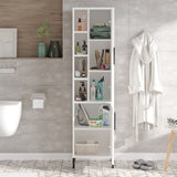 Armoire murale lumen mélamine blanche 45x173.6x35,5 cm