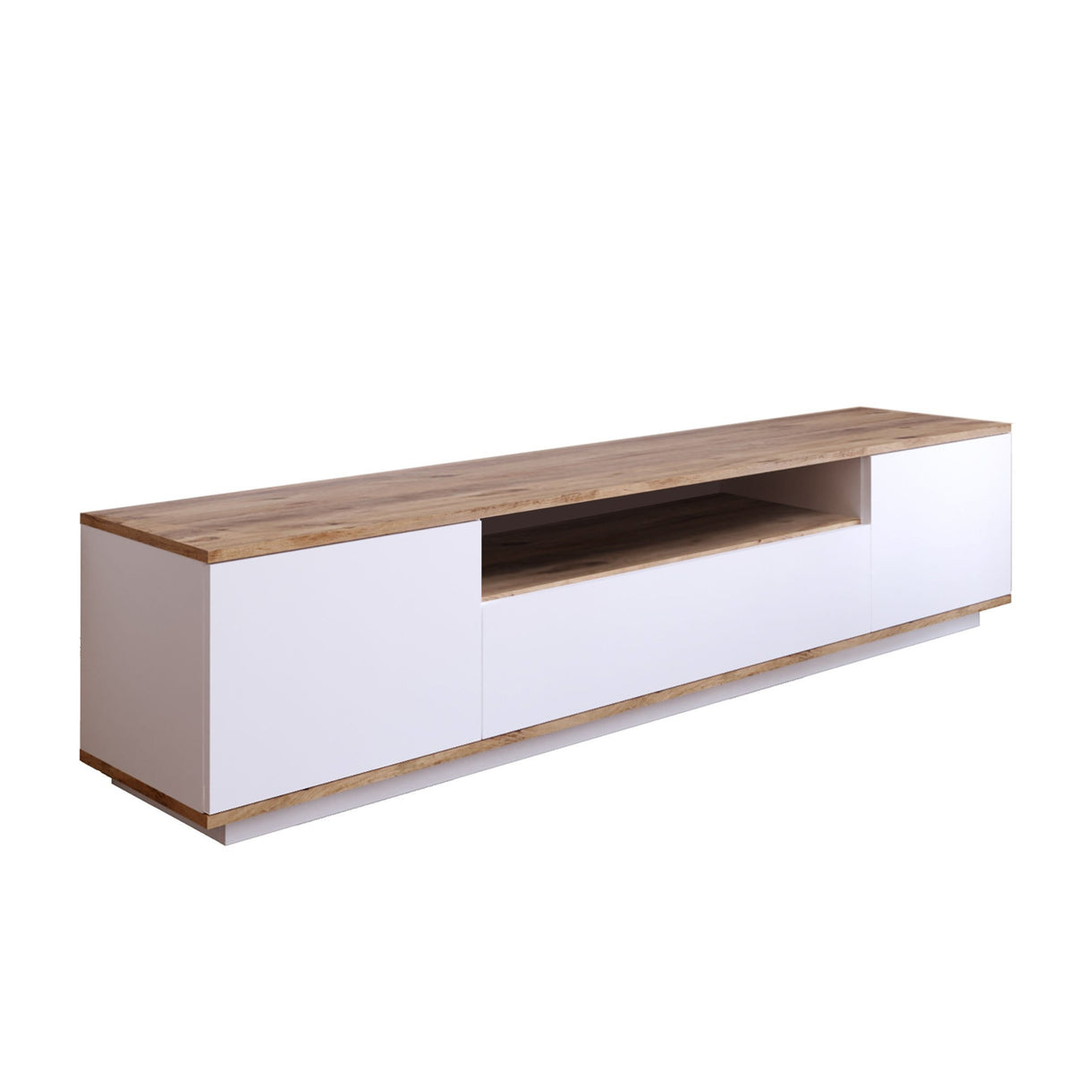 TV Meubel Salerno Atlantisch Dennenhout Wit Melamine 180x44,6x44,5 cm