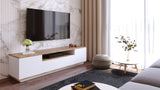 TV Meubel Salerno Atlantisch Dennenhout Wit Melamine 180x44,6x44,5 cm