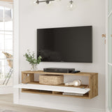 TV Meubel Elba Atlantisch Dennenhout Wit Melamine 100x29,1x31,6 cm