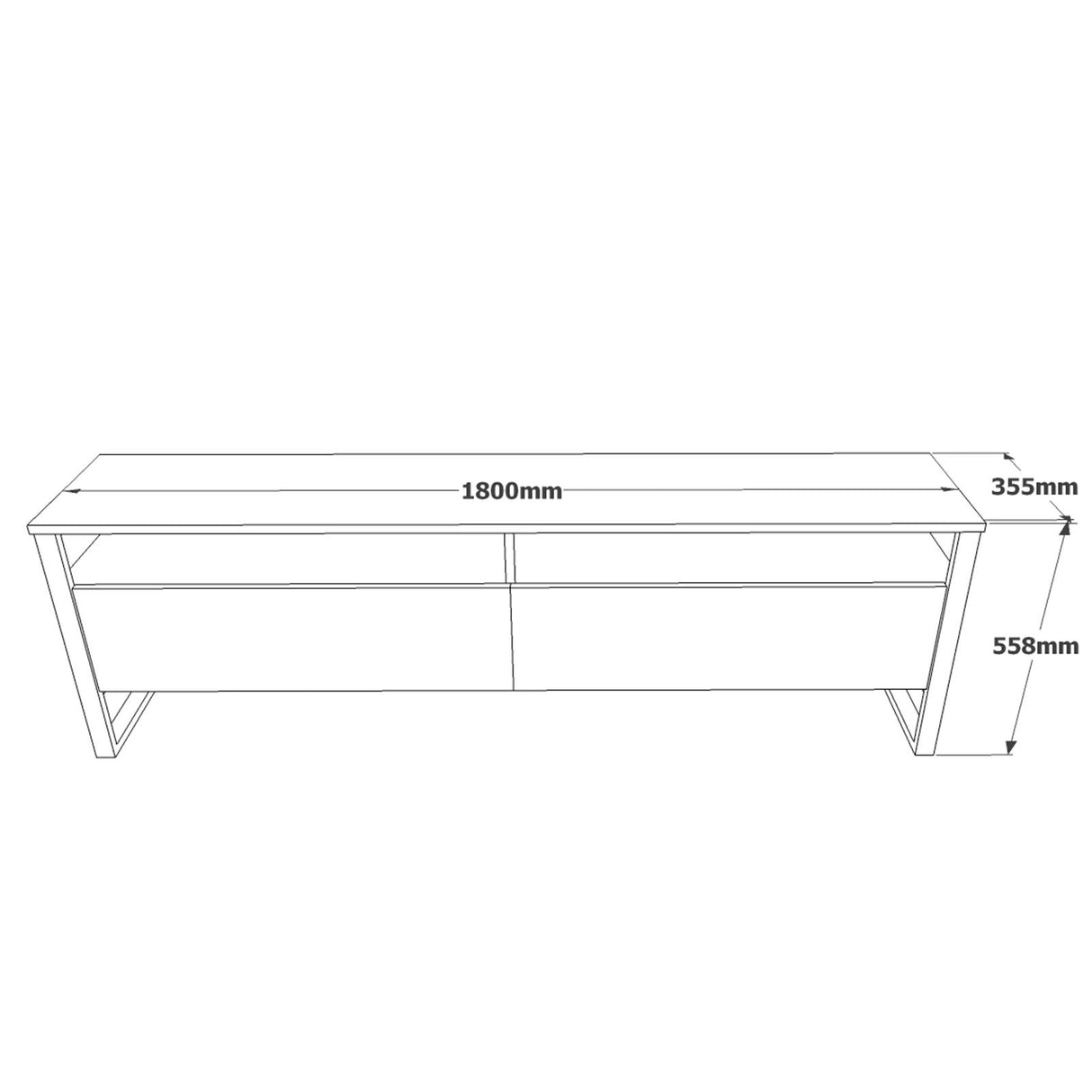 Ensemble de meubles de télévision Sable Atlantic Pine Mélamine 180x56x35,5 cm