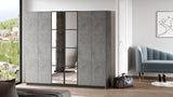 Armoire orbis anthracite gris mélamine 207.6x183.8x50 cm