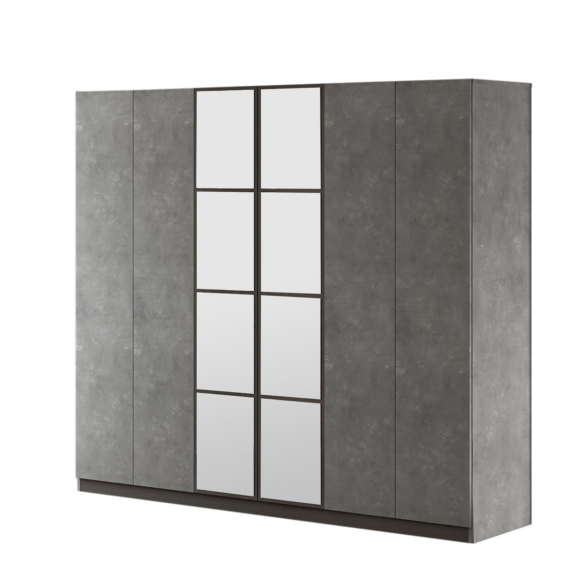 Armoire orbis anthracite gris mélamine 207.6x183.8x50 cm