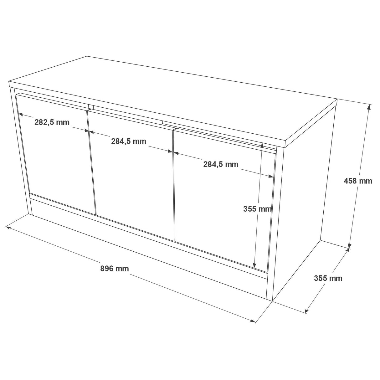 Armoire à chaussures aquila chêne mélamine 89.6x45.8x35,5 cm