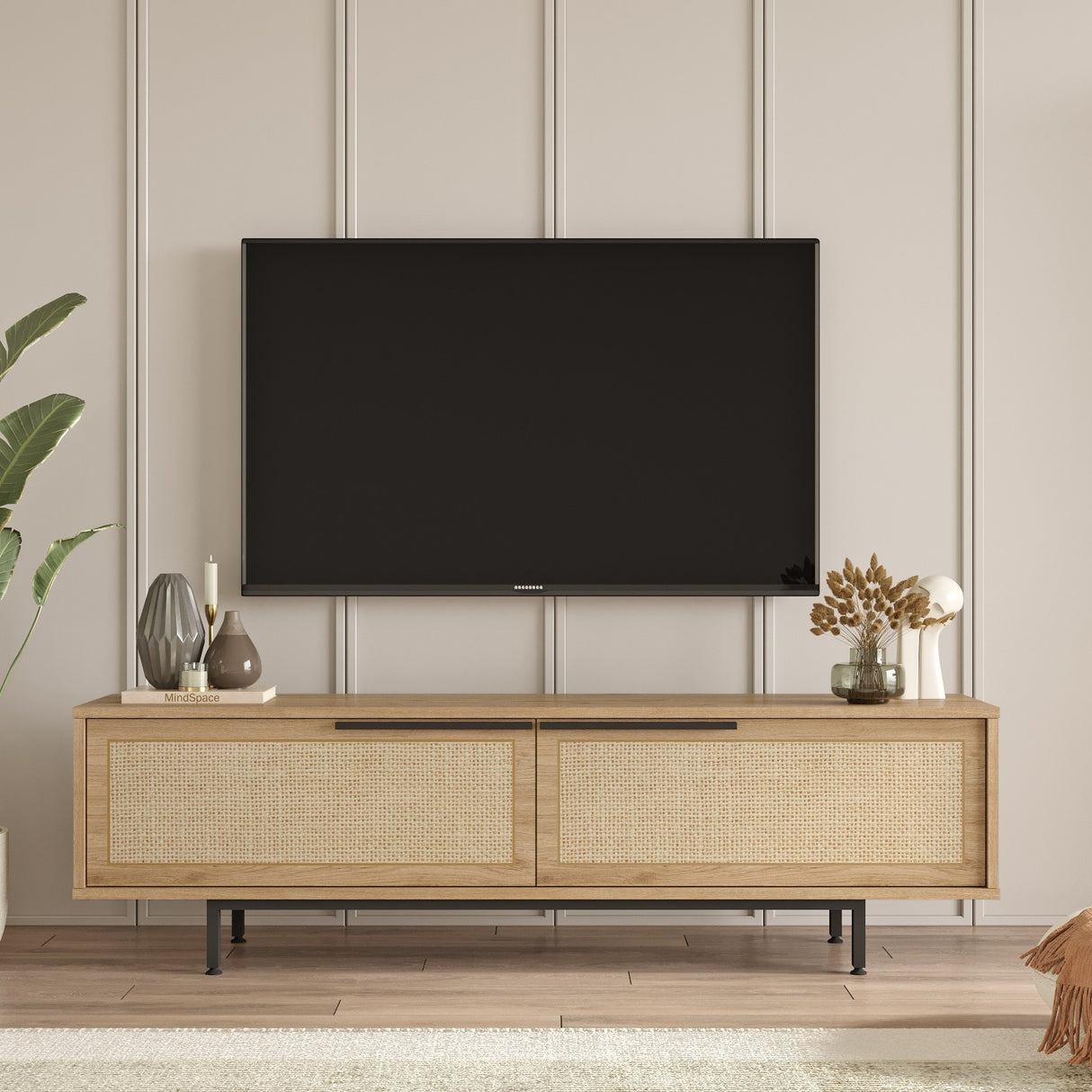 TV Meubel Kosmos Walnoot Eik Melamine 160x45,1x35,5 cm