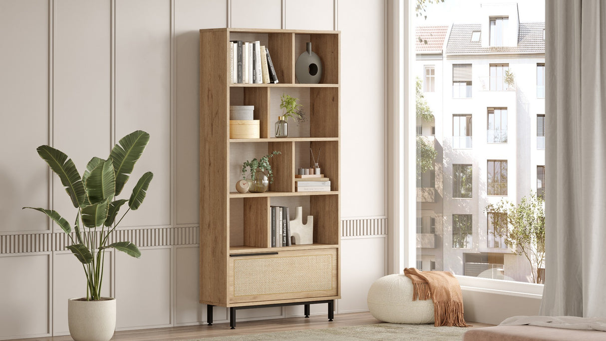 Boekenkast Kosmos Walnoot Eik Melamine 83,9x175,6x29,5 cm