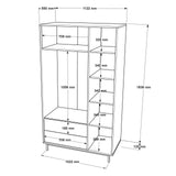 Garde-robe cosmos noix eik mélamine 112.2x195.6x55 cm