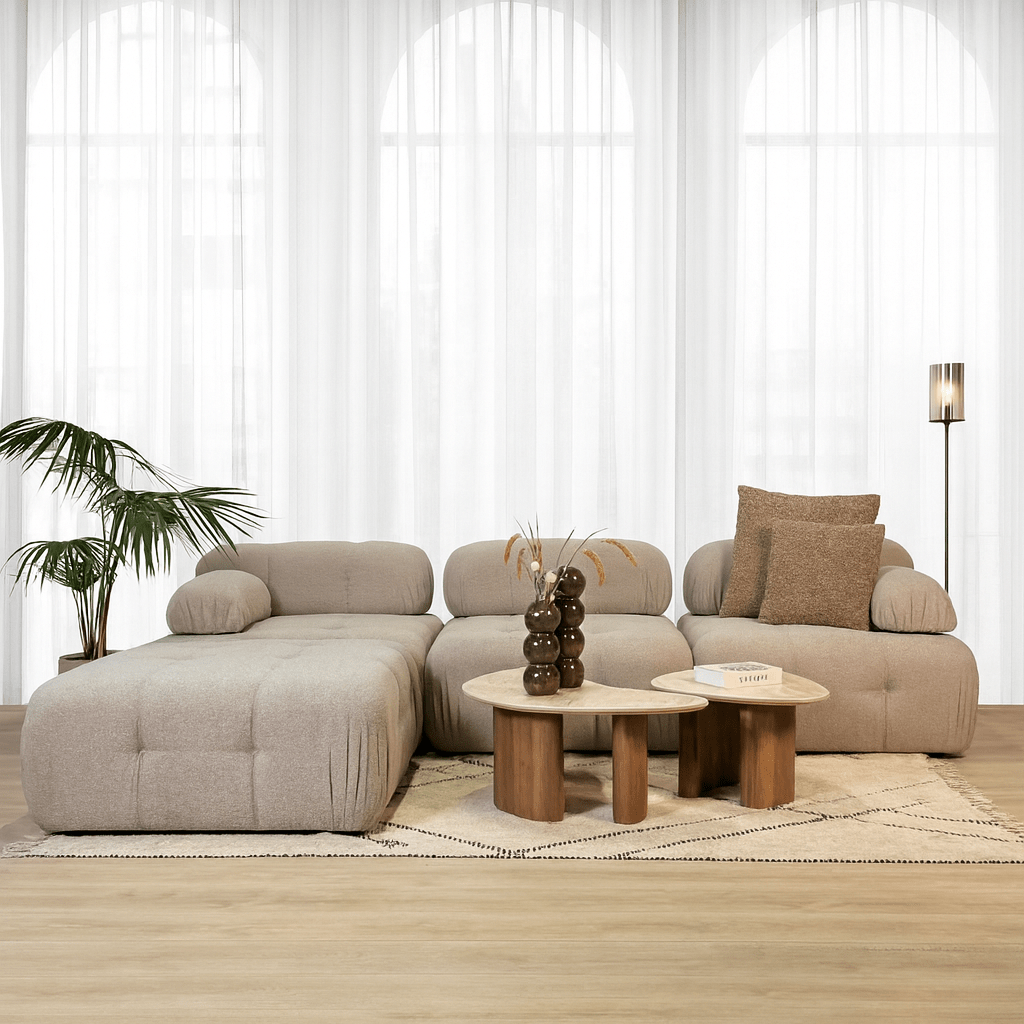 Banque modulaire 3 places avec hocker doblo beige