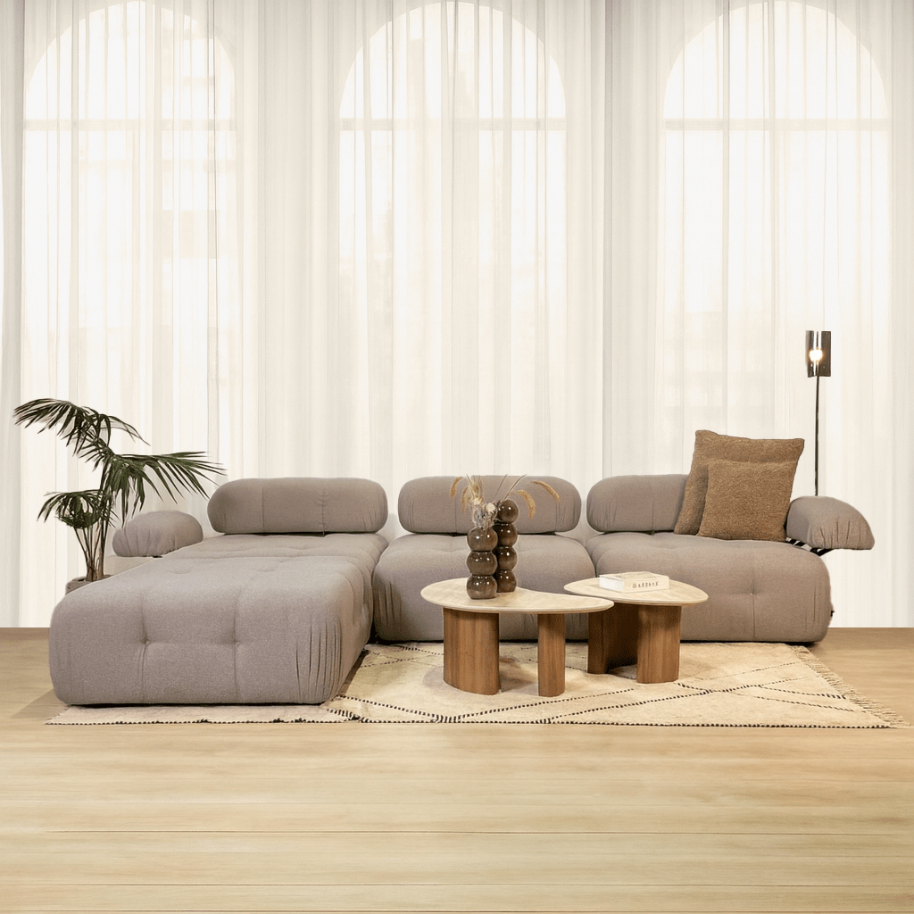 Banque modulaire 3 places avec hocker doblo beige