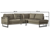Hoekbank Quinn velvet antraciet losse kussens rechts