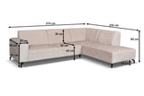 Hoekbank Manon met chaise longue rechts chenille taupe