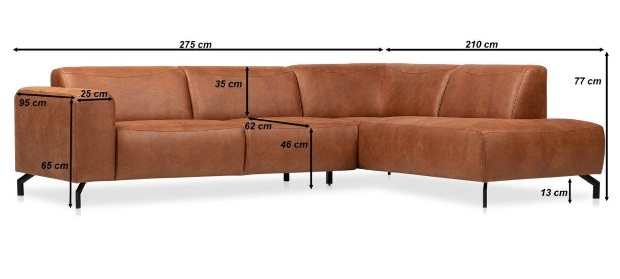 Canapé d'angle barin taupe microfibre à gauche