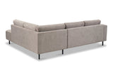 Moderne 3-zits Hoekbank Links Taupe Stof Aniko met Lounger 240x197x78 cm
