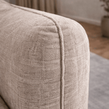 Canapé d'angle chaise longue beige tissu structuré Dwayne - gauche