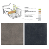 Hoekbank Quinn velvet antraciet losse kussens rechts