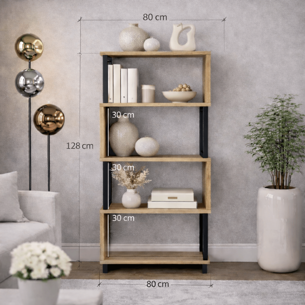 Boekenkast Ceylan Walnoot Melamine 80x128x22 cm