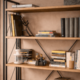 Bibliothèque Cosmo Pine Pine Black Mélamine 130x180x35 cm