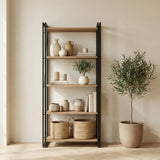 Bibliothèque Cosmo Atlantic Denhout Black Mélamine 60x180x35 cm