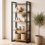 Bibliothèque Cosmo Atlantic Denhout Black Mélamine 60x180x35 cm