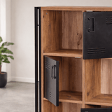 Bibliothèque Cosmo Pine Pine Black Mélamine 89x127x35 cm