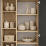 Bibliothèque Jedda Eik Anthracite mélamine 79x190x32 cm