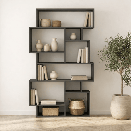 Boekenkast Karmato Antraciet Melamine 96x168,5x25,5 cm