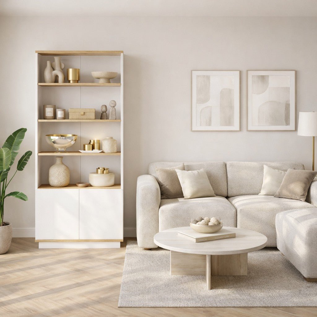 Bibliothèque nautica atlantic pin wit melamine 75x168.3x26.8 cm