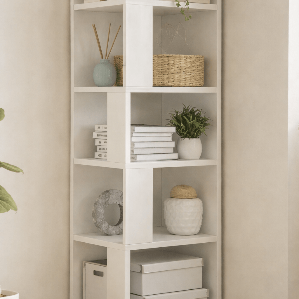 Boekenkasten - Boekenkast Piano Wit Melamine 34x161x34 cm - Dimehouse