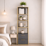 Boekenkast Robbins Gold Goud Antraciet Melamine 39x160x39 cm
