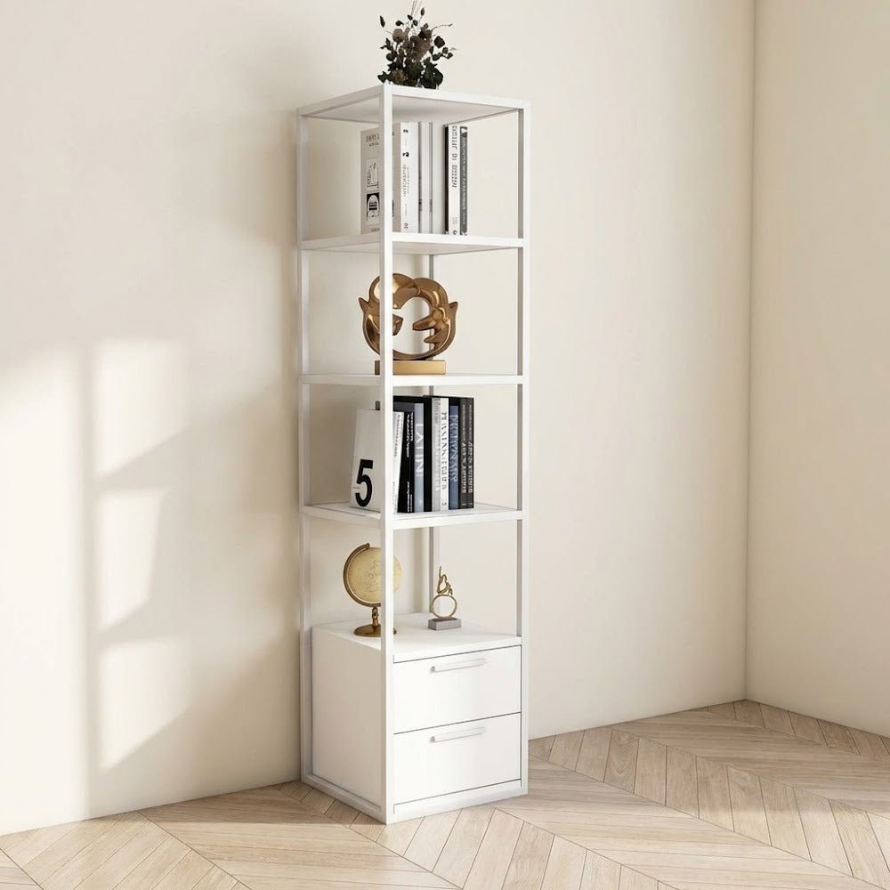 Boekenkast Robbins White Wit Melamine 39x160x39 cm