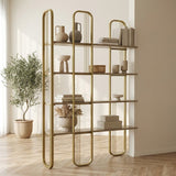 Bibliothèque Sierra Jaune Mélamine 124x182x26 cm