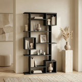 Bibliothèque soto anthracite mélamine 92x173x28 cm