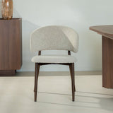 Eetkamerstoelen-Japandi Eetkamerstoel Yuka Zand - Walnootlook Frame-Dimehouse