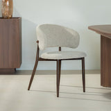 Eetkamerstoelen-Japandi Eetkamerstoel Yuka Zand - Walnootlook Frame-Dimehouse