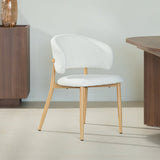Eetkamerstoelen-Japandi Eetkamerstoel Yuka Beige - Eikenlook Frame-Dimehouse