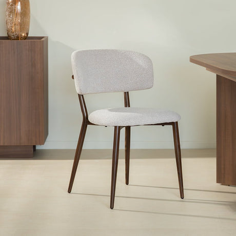 Eetkamerstoelen-Japandi Eetkamerstoel Yura Zand - Walnootlook Frame-Dimehouse