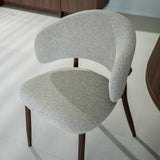 Eetkamerstoelen-Japandi Eetkamerstoel Yuka Zand - Walnootlook Frame-Dimehouse