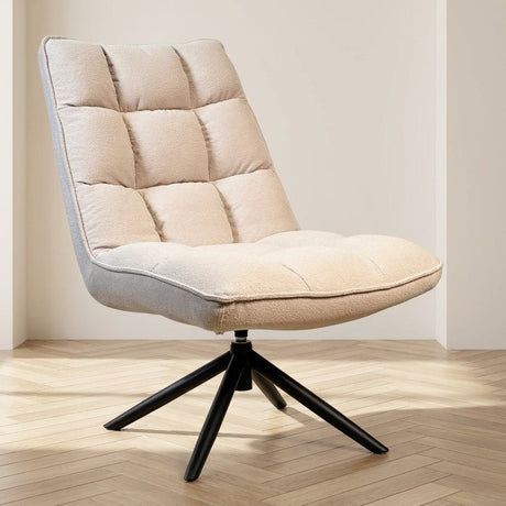 Draaifauteuil Yuki Beige Bouclé 360° Draaibaar sfeerfoto in modern interieur