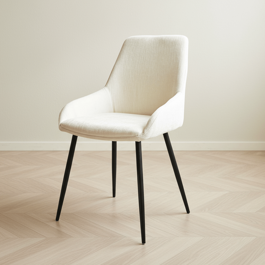 Eetkamerstoel Crème Stof in modern interieur