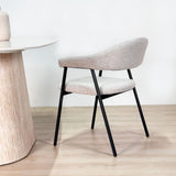 Chaise de salle à manger Set de 4 Bouclés Beige Lisa - Cadre Noir 