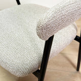 Chaise de salle à manger Set de 4 Bouclés Beige Lisa - Cadre Noir 