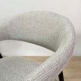 Chaise de salle à manger Set de 4 Bouclés Beige Lisa - Cadre Noir 