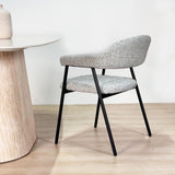 Chaise de salle à manger Set de 4 Bouclés Beige Lisa - Cadre Noir 