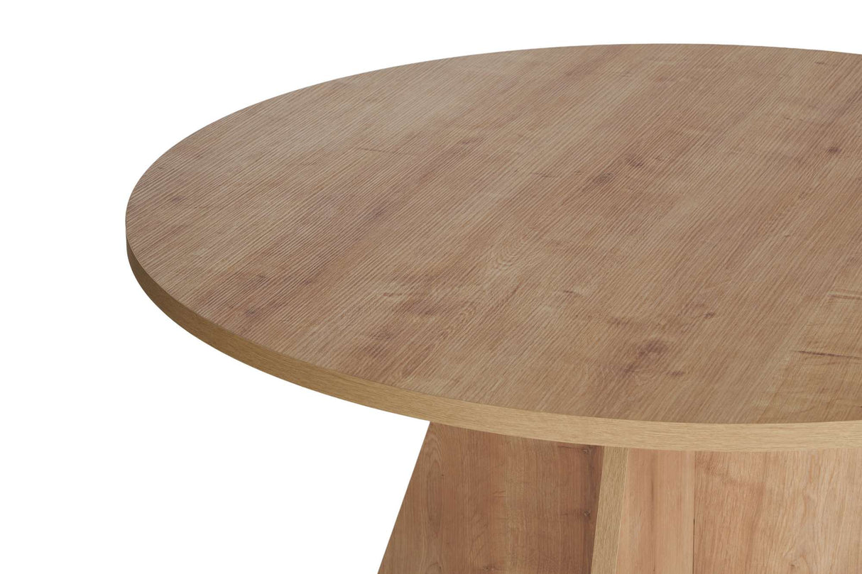 Eetkamertafel rond Eiken melamine Mary - 125 cm